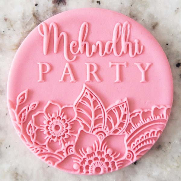 Mehndi Party 2 Biscuit Cookie POPup Embosser Stamp Fondant Cake Decorating Icing Cupcakes Stencil Hindu Indian