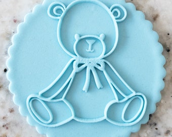 Timbro goffratore pop-up Hugo The Bear Biscuit Cookie, fondente, decorazione di torte, glassa, cupcake, stencil