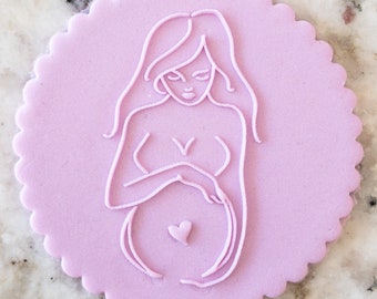 Pregnancy POPup Embosser Cookie Biscuit Stamp Fondant Cake Decorating Icing Cupcakes Stencil