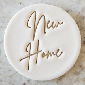 New Home Script Cookie Biscuit Stamp Fondant Cake Decorating Icing Cupcakes Stencil