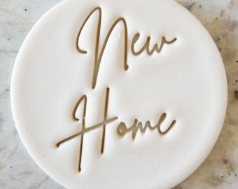 New Home Script Cookie Biscuit Stamp Fondant Cake Decorating Icing Cupcakes Stencil