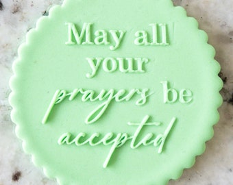 Que todas tus oraciones sean aceptadas Galleta Galleta POPup Estampador en relieve Fondant Decoración de pasteles Glaseado Eid Ramadán