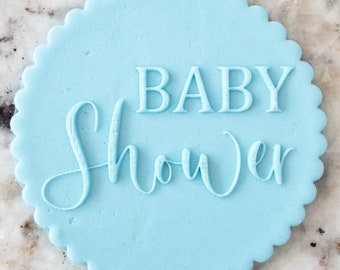 Baby Shower 2 POPup Embosser Cookie Biscuit Stamp Fondant Cake Decorating Icing Cupcakes Stencil