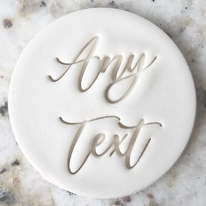 CUSTOM Any Text 3 Cookie Biscuit Stamp (Fits M&S) Personalised Fondant Cake Decorating Icing Cupcakes Stencil Wedding Clay