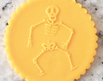 Dancing Skeleton Halloween POPup Embosser Cookie Biscuit Stamp Fondant Cake Decorating Icing Cupcakes Clay Stencil