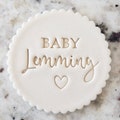 CUSTOM Baby Name With Heart Cookie Biscuit Stamp Fondant Cake Decorating Icing Cupcakes Stencil product logo