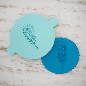 Poppy and Leaf Biscuit Cookie POPup Embosser Stamp Fondant Cake Decorating Icing