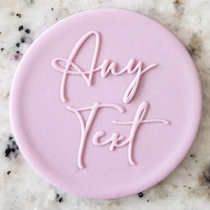 CUSTOM Any Text 4 Biscuit Cookie POPup Embosser Stamp Fondant Cake Decorating Icing Stencil Clay