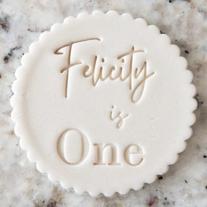 CUSTOM Name And Number 2 Cookie Biscuit Stamp (Fits M&S) Personalised Fondant Cake Decorating Icing Cupcakes Stencil Clay