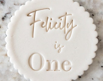 CUSTOM Name And Number 2 Birthday Cookie Biscuit Stamp (Fits M&S) Personalised Fondant Cake Decorating Icing Cupcakes Stencil Clay