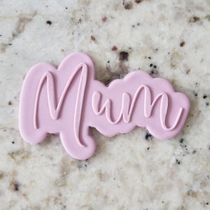 Mum Text Biscuit Cookie POPup & Cutter Embosser Stamp Fondant Cake Decorating Icing Stencil Mothers Day