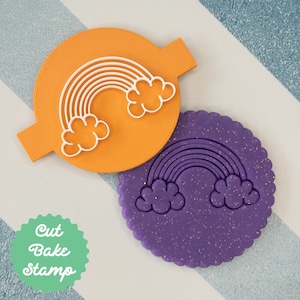 Rainbow Cloud Cookie Biscuit Embosser Stamp Fondant Cake Decorating Icing