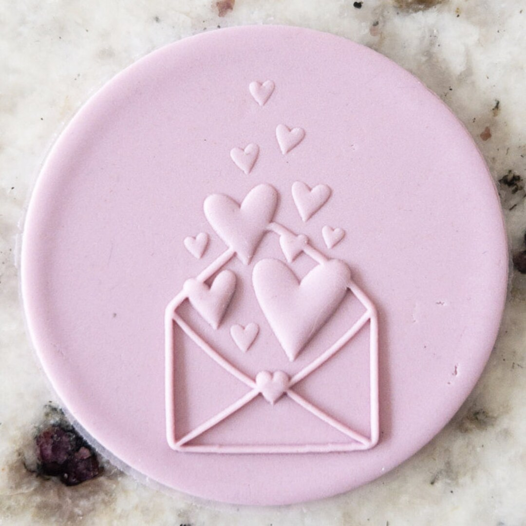 Envelope With Flying Hearts Popup Embosser Cookie Biscuit Etsy