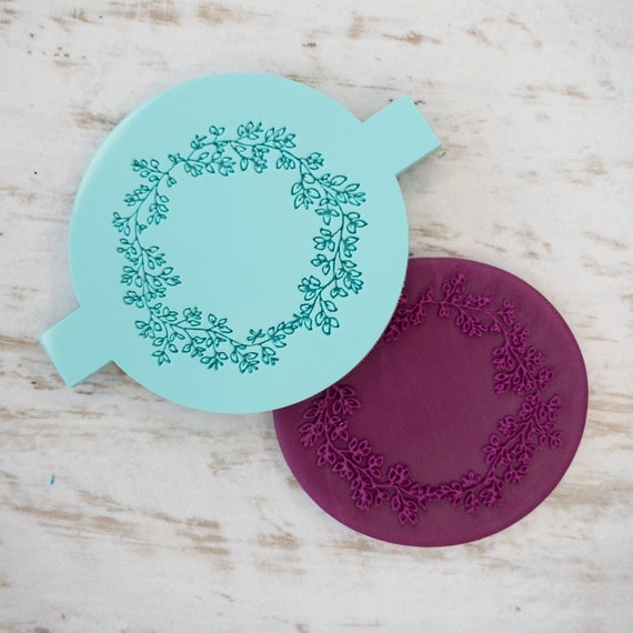 Ditsy Wreath Biscuit Cookie POPup Embosser Stamp Fondant Cake Decorating Icing