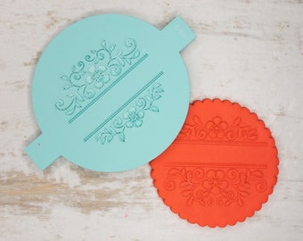 Split Floral Damask Biscuit Cookie POPup Embosser Stamp Fondant Cake Decorating Icing