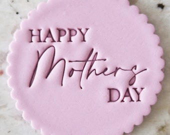 Happy Mothers Day 5 Cookie Biscuit Stamp Fondant Cake Decorating Icing Cupcakes Stencil