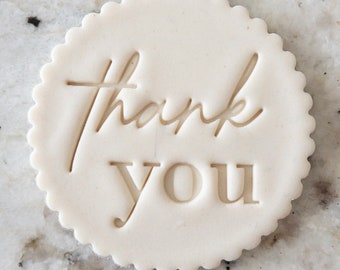 Thank you Cookie Biscuit Stamp Fondant Cake Decorating Icing Cupcakes Stencil