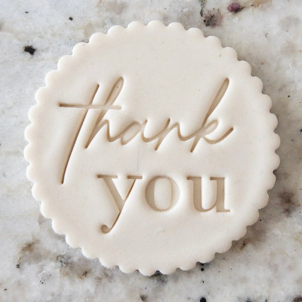 Thank you Cookie Biscuit Stamp Fondant Cake Decorating Icing Cupcakes Stencil