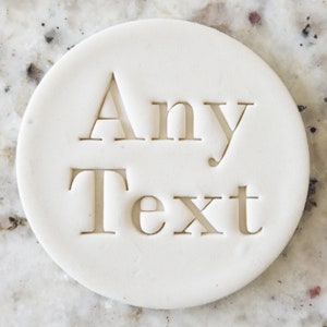 CUSTOM Any Text Cookie Biscuit Stamp Fondant Cake Decorating Icing Cupcakes Stencil Wedding Clay