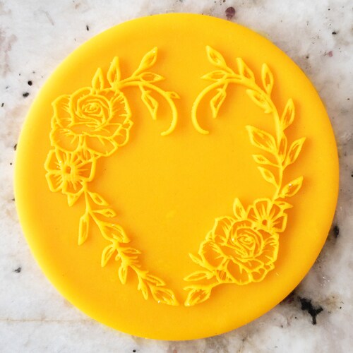 Floral Heart Embosser Cookie Biscuit Popup Stamp Fondant Cake Etsy
