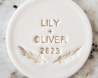 CUSTOM Wedding Names and Year Cookie Biscuit Stamp Fondant Cake Decorating Icing Cupcakes Stencil Clay