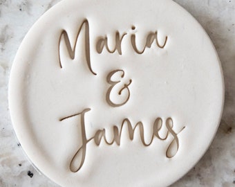 CUSTOM Wedding Names Cookie Biscuit Stamp Fondant Cake Decorating Icing Cupcakes Stencil Clay