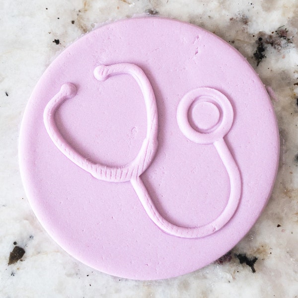 Stethoscope Medical POPup Embosser Cookie Biscuit Stamp Fondant Cake Decorating Icing Cupcakes Stencil