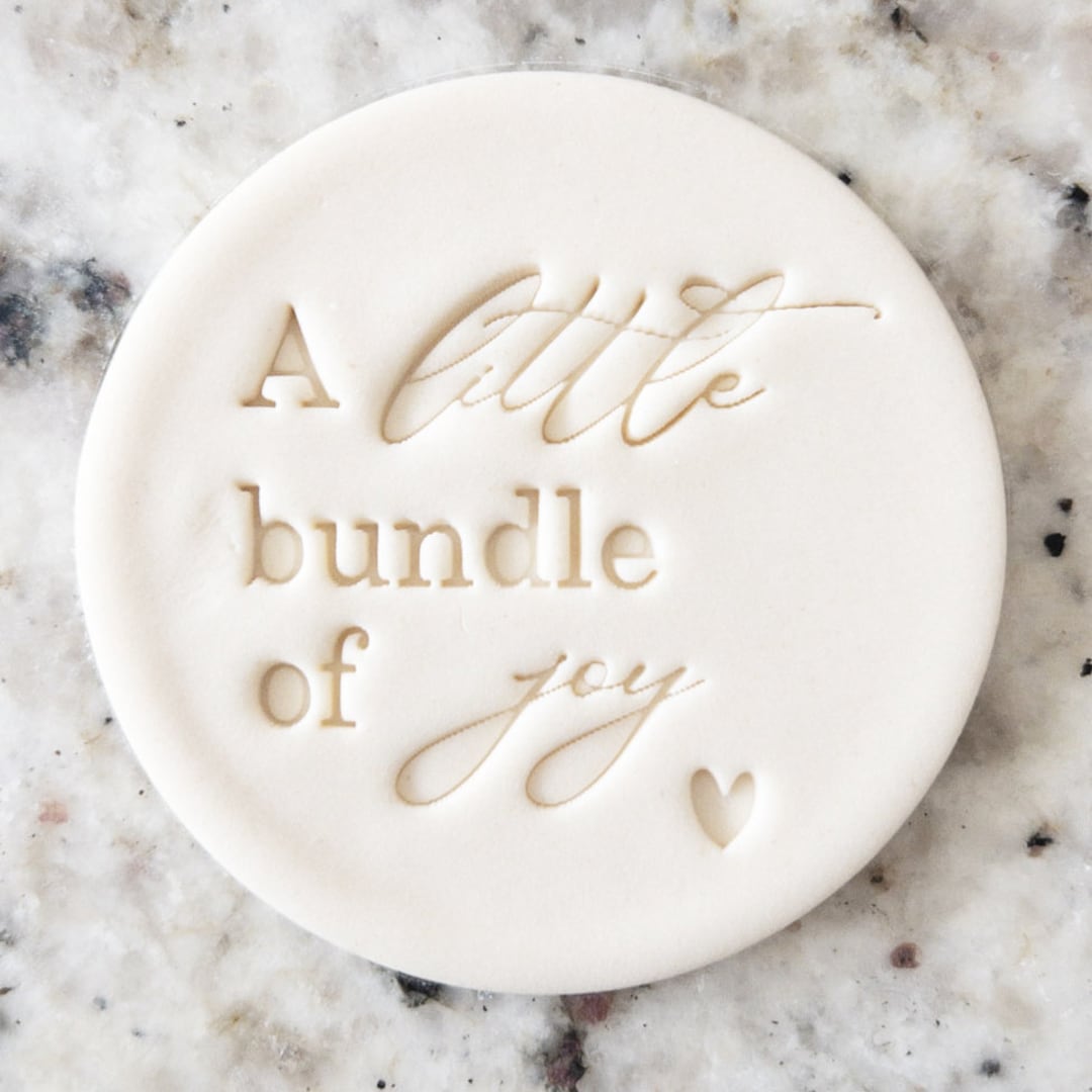 A Little Bundle of Joy With Heart Baby Cookie Biscuit Stamp Fondant ...