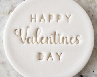 Happy Valentines Day Mixed 2 Fonts Biscuit Stamp Fondant Cake Decorating Icing Cupcakes Stencil Embosser Valentines Day