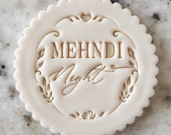 Mehndi Night Cookie Biscuit Stamp Fondant Cake Decorating Icing Cupcakes Stencil Indian Wedding