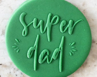 SuperDad 3 POPup Embosser Stamp Fondant Cake Decorating Icing Fathers Day