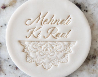 Mehndi Ki Raat Cookie Biscuit Stamp Fondant Cake Decorating Icing Cupcakes Stencil Indian Wedding
