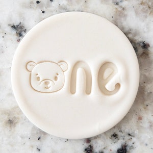 One With Teddy Bear Face Baby Cookie Biscuit Stamp Fondant Cake Decorating Icing Cupcakes Stencil Clay