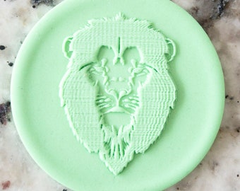 Lion Head POPup Embosser Cookie Biscuit Stamp Fondant Cake Decorating Icing Cupcakes Stencil