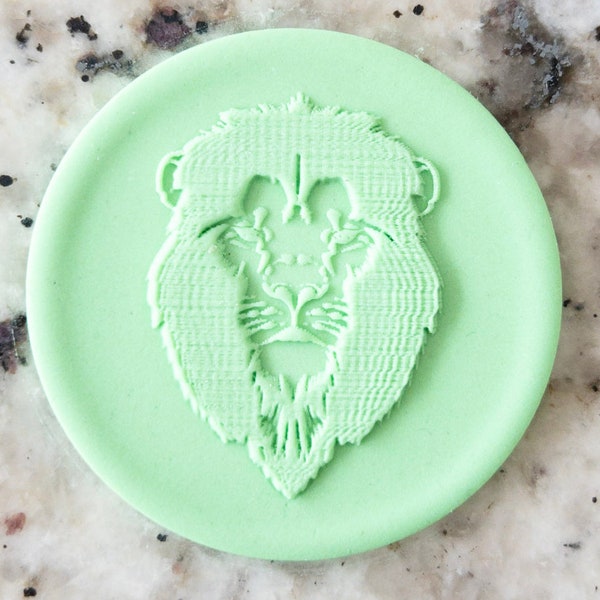 Lion Head POPup Embosser Cookie Biscuit Stamp Fondant Cake Decorating Icing Cupcakes Stencil