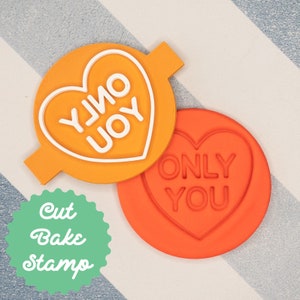 Only You Love Heart Cookie Biscuit Embosser Stamp Fondant Cake Decorating Icing Valentines Day