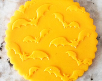 Spooky Bats Pattern POPup Embosser Cookie Biscuit Stamp Fondant Cake Decorating Icing Cupcakes Stencil Halloween