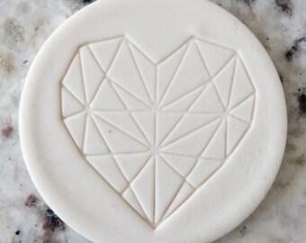 Sello de galleta de corazón geométrico, fondant, decoración de pasteles, glaseado, cupcakes, plantilla, grabador, Día de San Valentín