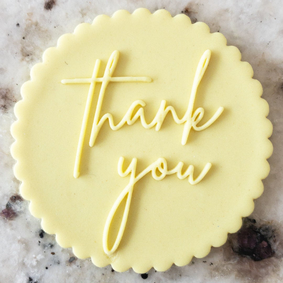 Thank You Script Popup Embosser Cookie Biscuit Stamp Fondant Cake ...