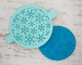 Snowflake Pattern POPup Embosser Cookie Biscuit Stamp Fondant Cake Decorating Icing Cupcakes Stencil Christmas
