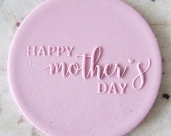 Happy Mothers Day 3 POPup Embosser Cookie Biscuit Stamp Fondant Cake Decorating Icing Cupcakes Stencil Mothers Day