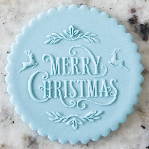 Merry christmas fondant embosser Clearance