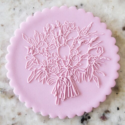 Floral Print Biscuit Cookie Popup Embosser Stamp & Cutter Etsy