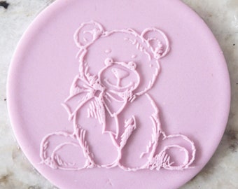 Oscar The Bear POPup Embosser Cookie Biscuit Stamp Fondant Cake Decorating Icing Cupcakes Baby Stencil