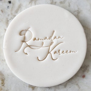 Ramadan Kareem Fancy Script Cookie Biscuit Stamp Fondant Cake Decorating Icing Cupcakes Stencil Eid