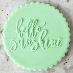 Hello Sunshine POPup Embosser Cookie Biscuit Stamp Fondant Cake Decorating Icing Cupcakes Stencil