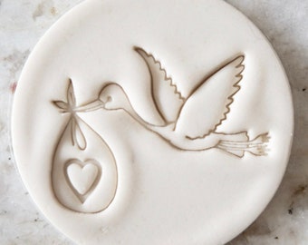 Stork Cookie Biscuit Stamp Fondant Cake Decorating Icing Cupcakes Stencil Baby Clay