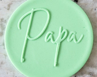 Papa Script POPup Embosser Keks Stempel Kekse Fondant Kuchen Dekoration Icing Cupcakes Schablone Vatertag