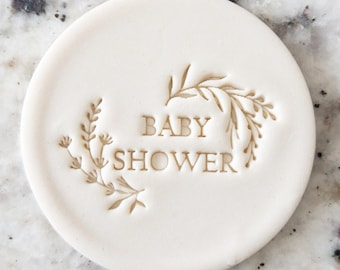 Floral Baby Shower Cookie Biscuit Stamp Fondant Cake Decorating Icing Cupcakes Stencil Clay