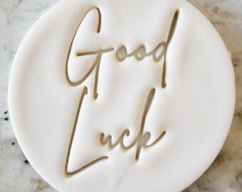 Good Luck Script Koekjesbiscuit Stempel Fondant Taartversieringen Suikerglazuur Cupcakes Stencil
